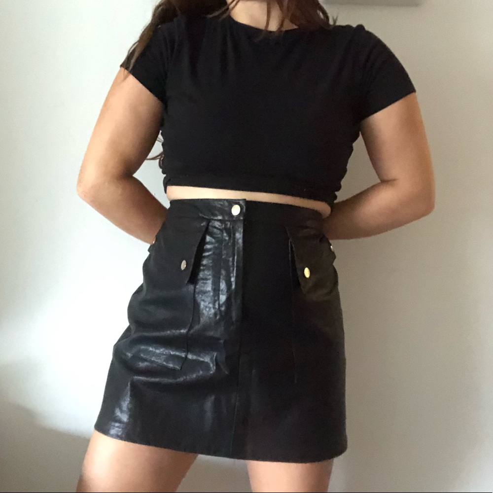 Zara Brand New Faux Leather Skirt